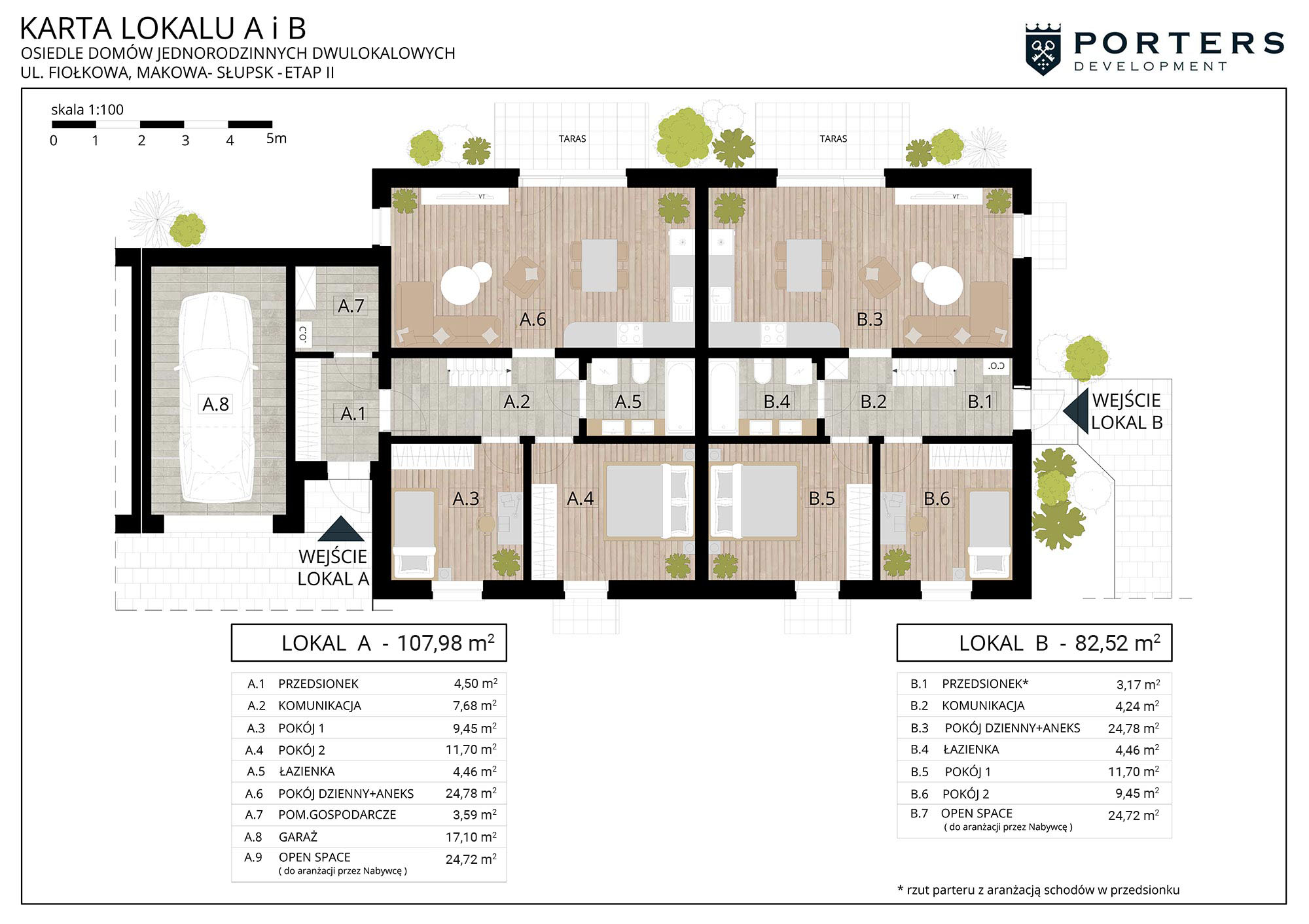 Fiołkowa Park II - plan i karta domku