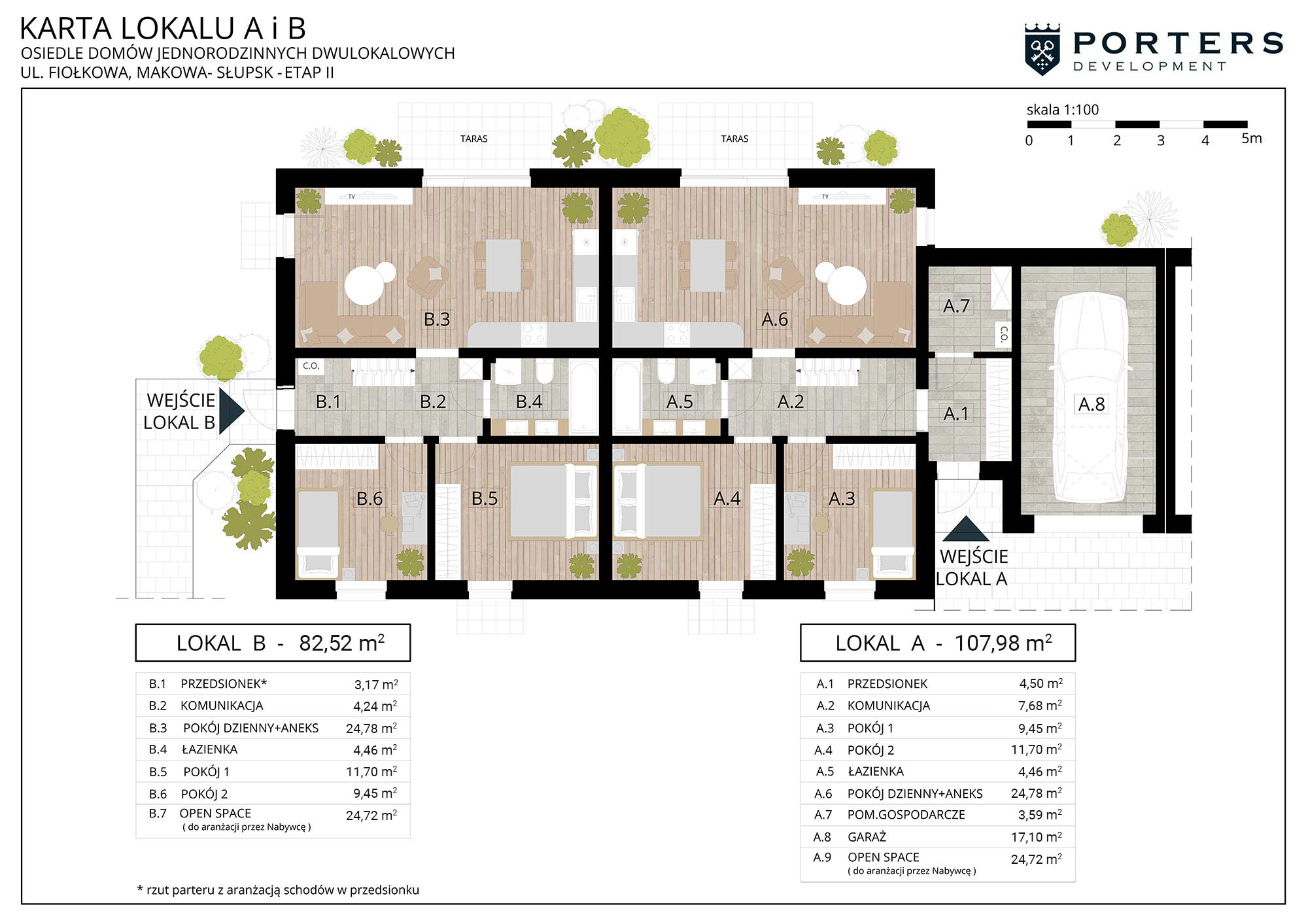 Fiołkowa Park II - plan i karta domku